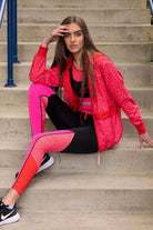 Touch Down Legging Black Red Pink Leopard Print