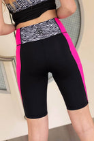 Go the Distance Biker Short Black Pink Zebra Print