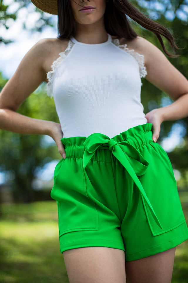 Paper Bag Shorts Green