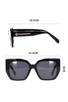 squared-bottom cat eye sunglasses in black