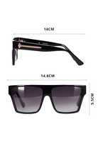 oversized flat top square sunglasses in black