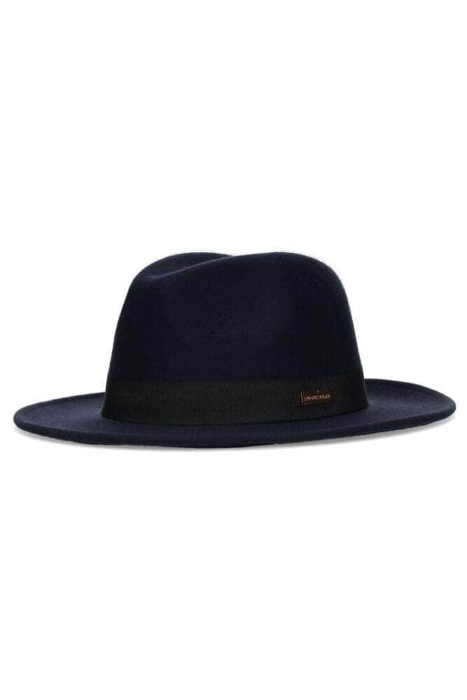 navy wool fedora hat