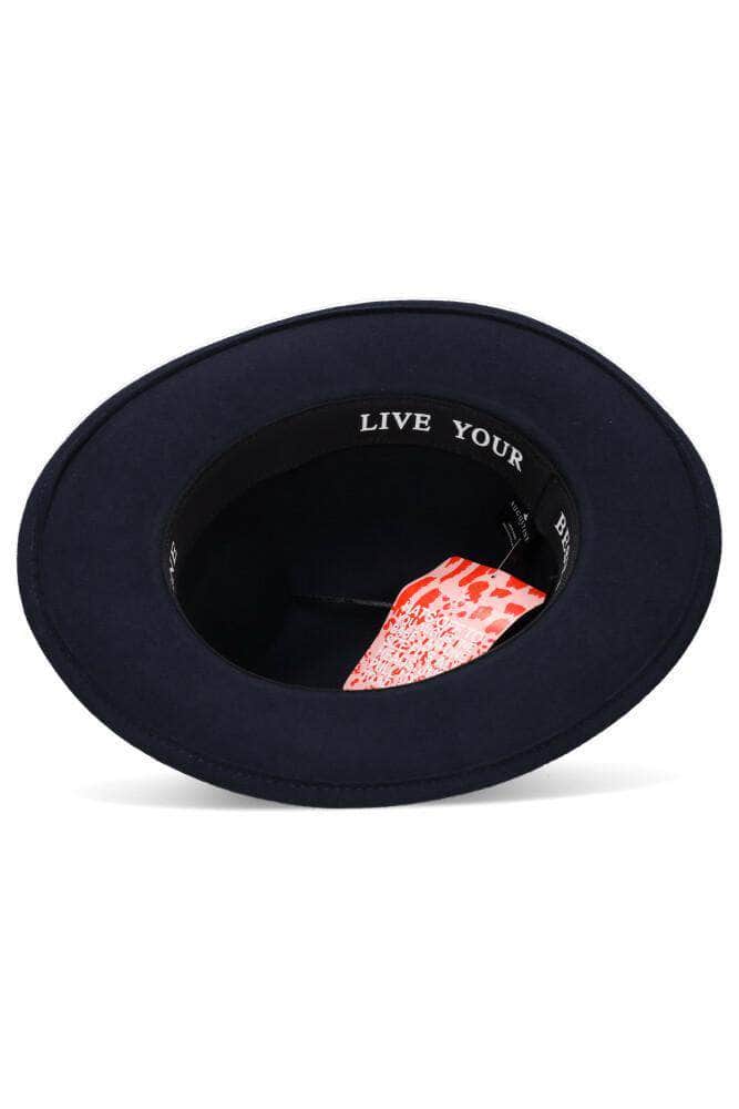 navy wool fedora hat