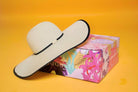 Womens beige wide brim summer hat