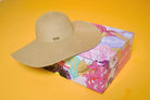 Womens Tan woven summer hat