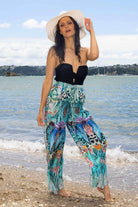 turquoise print pant