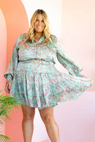 mint paisley mini dress plus size