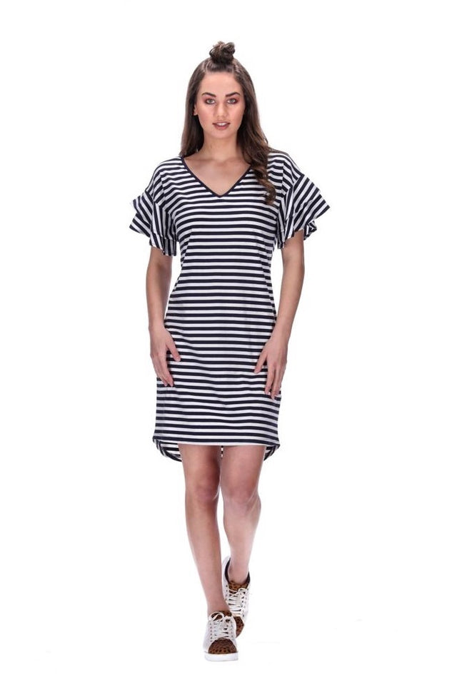 Alyssa Dress Navy Stripe