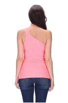 One Shoulder Singlet Fluro Pink
