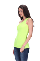 One Shoulder Singlet Fluro Yellow
