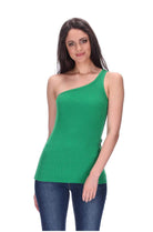 One Shoulder Singlet Green