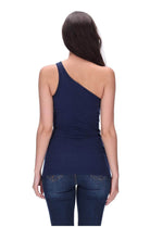 One Shoulder Singlet Navy