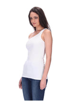 One Shoulder Singlet White