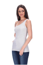 One Shoulder Singlet Grey Marle