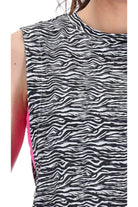 Feilder Singlet Black White Zebra Abstract Print