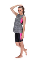 Feilder Singlet Black White Zebra Abstract Print