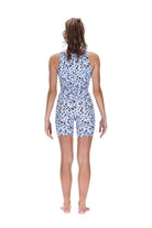 Gratitude Crop Top Light Blue Leopard Print