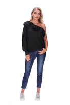 One Shoulder Top Black