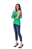 One Shoulder Top Green