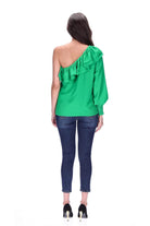 One Shoulder Top Green