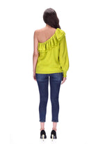 One Shoulder Top Lime