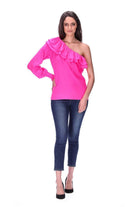 One Shoulder Top Pink