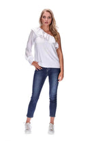 One Shoulder Top White