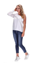 One Shoulder Top White
