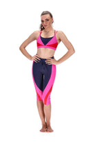 Invision 3/4 Legging Navy Pink Red Panels