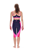 Invision Crop Bra Navy Pink Red Panels