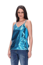 Sequin Singlet Blue