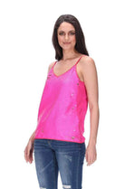 Sequin Singlet Fluro Pink