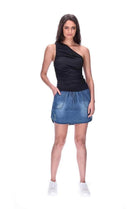 One Shoulder Singlet Black