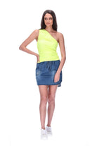 One Shoulder Singlet Fluro Yellow