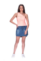 One Shoulder Singlet Peach