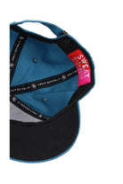 teal sports cap with white logo