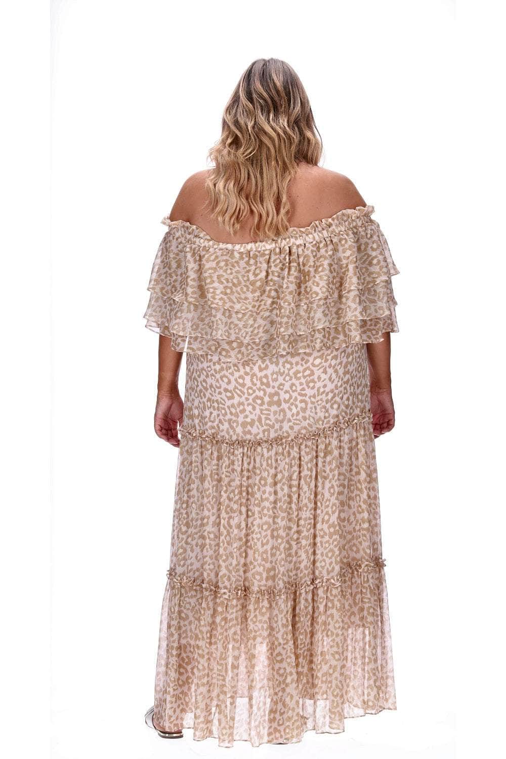 Lily Dress White/Beige Leopard 4