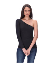 One Shoulder Top Black
