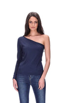One Shoulder Top Navy