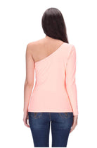 One Shoulder Top Peach