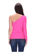 One Shoulder Top Hot Pink