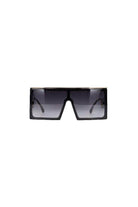 oversized flat top square sunglasses in black