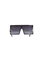 oversized flat top square sunglasses in black