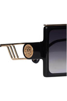 oversized flat top square sunglasses in black