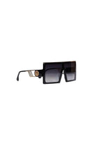 oversized flat top square sunglasses in black