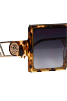 oversized flat top square sunglasses in brown tort