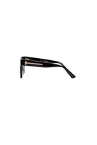 oversized flat top square sunglasses in black