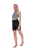 Never Say Never Crop Top White Black Leopard Abstract Print