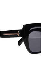 squared-bottom cat eye sunglasses in black
