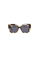 squared-bottom cat eye sunglasses in brown tortoise shell